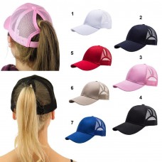Adjustable Mujer Girls Ponytail Baseball Cap Snapback Sports Sunshade Mesh Hats  eb-03373414